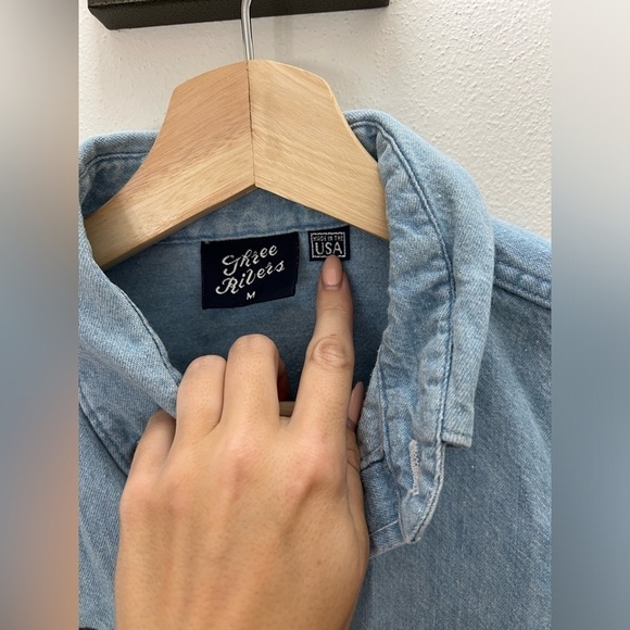 Vintage Scarecrow Jean Button Down Long Sleeve Size Medium - Large - Picture 4 of 6